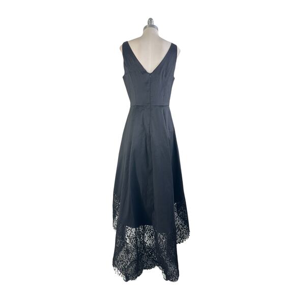 Betsy & Adam Lace Hi-Low A Line Evening Dress in Black - Picture 9 of 10